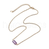 Natural Amethyst/Rose Quartz/Tiger Eye/Amazonite/Sodalite Faceted Column Pendant Necklaces NJEW-JN05133-02-5