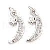 Rack Plating Brass Micro Pave Clear Cubic Zirconia Pendants KK-Q814-10P-1