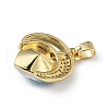 Real 18K Gold Plated Rack Plating Brass Micro Pave Clear Cubic Zirconia Pendants KK-C015-20G-4