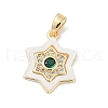 Brass Micro Pave Cubic Zirconia Pendants KK-Q030-04A-G-1