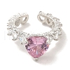 Brass Micro Pave Cubic Zirconia Rings for Women RJEW-E295-05P-03-2
