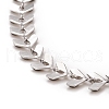 Enamel Wheat Link Chain Necklace NJEW-P220-02P-01-3
