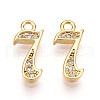 Brass Micro Pave Cubic Zirconia Charms KK-N261-104H-G-1