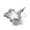 Brass Micro Pave Cubic Zirconia Charms KK-Q043-04P-01-3