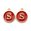 Golden Plated Alloy Enamel Charms X-ENAM-S118-03S-1