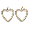 Brass Micro Pave Cubic Zirconia Pendants ZIRC-T013-16G-NF-1
