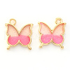 Light Gold Plated Alloy Enamel Pendants ENAM-R136-24B-2