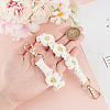 Polyester Woven Flower Wrist Strap Lanyard HJEW-WH20010-03G-01-3