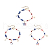 3Pcs 3 Colors Natural Dyed Yellow Jade Gemstone Round Beads & Glass Seed Beads Bracelets BJEW-MZ00180-2