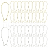 40Pcs 2 Colors Brass Hoop Earrings Findings Kidney Ear Wires KK-YW0002-38-1