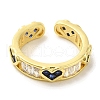 Brass Micro Pave Cubic Zirconia Rings for Women RJEW-E295-06G-2