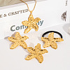 Ocean Starfish Stainless Steel Stud Earrings & Pendant Necklaces & Hair Tie Set for Women XQ7683-1-4