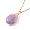 Natural Amethyst Teardrop Pendant Necklace NJEW-JN03900-03-5