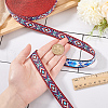 Ethnic Style Embroidery Rhombus Polyester Ribbon OCOR-WH0078-237-1-3