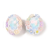 Handmade Luminous Polymer Clay Rhinestone Beads CLAY-H003-05-3