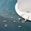 SUPERFINDINGS 12Pcs 6 Style Rack Plating Brass Micro Pave Cubic Zirconia Charms ZIRC-FH0001-18-2