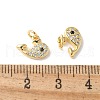 Brass Micro Pave Clear Cubic Zirconia Pendants KK-Q031-09G-3