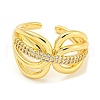 Clear Cubic Zirconia Open Cuff Ring RJEW-L121-045G-2