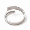 304 Stainless Steel Rectangle Open Cuff Ring for Women RJEW-B027-02P-3