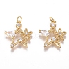 Brass Micro Pave Cubic Zirconia Pendants ZIRC-G168-20G-1