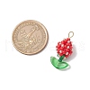 Glass Seed Beaded Flower Bud Pendants PALLOY-MZ00760-01-2