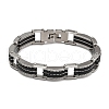 Great Valentines Day Gifts for Boyfriend 304 Stainless Steel Silicone Bracelets BJEW-I129-B-7