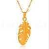 Stainless Steel Leaf Pendant Necklaces for Women DL2370-1-2