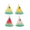 4Pcs 4 Colors Faceted Electroplate Glass Beaded Charms PALLOY-TA00257-1
