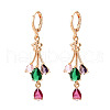 Brass Micro Pave Cubic Zirconia Leverback Earrings EJEW-N058-03G-2