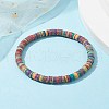 Polymer Clay Disc Heishi Surfer Stretch Bracelets BJEW-JB09834-02-3