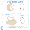 Olycraft 2 Sets 2 Styles Moon & Star Unfinished Wooden WOOD-OC0003-95-2
