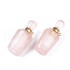 Faceted Natural Rose Quartz Pendants G-T131-14G-2