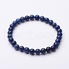 Natural Lapis Lazuli Beaded Stretch Bracelets X-BJEW-F202-04-6