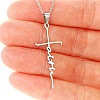 Faith Cross Alloy Pendant Necklaces for Women Men WG8C2EA-02-2
