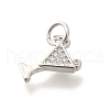 Brass Micro Pave Clear Cubic Zirconia Pendants KK-L225-009P-01-2