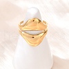 Teardrop 304 Stainless Steel Open Cuff Rings RJEW-R018-01G-02-1