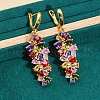 Leaf Brass with Cubic Zirconia Pendant Necklace & Hoop Earring & Ring FS-WGD46EA-03-3