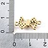 Brass Clear Cubic Zirconia Connector Charms KK-U065-04A-G-3