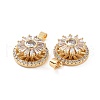 Real 18K Gold Plated Brass Micro Pave Clear Cubic Zirconia Pendants KK-E068-VC302-3