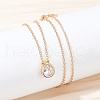 Brass Pave Clear Cubic Zirconia Pendant Necklaces for Women NJEW-Z079-02G-01-3