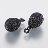 Brass Micro Pave Cubic Zirconia Charms ZIRC-G132-62B-2