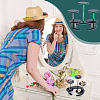 5-Slot Acrylic Jewelry Display Riser Stands ODIS-WH0061-71-6