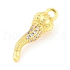 Rack Plating Brass Micro Pave Cubic Zirconia Pendants ZIRC-F140-02G-2