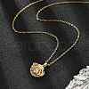 Brass Micro Pave Cubic Zirconia Shell Shape Pendant Neckalces for Women NJEW-S448-10G-2