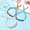 3Pcs 3 Styles 6mm Round Dyed Natural Lapis Lazuli & Yellow Jade & Black Onyx Bead Slider Bracelet Sets BJEW-MZ00062-2