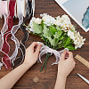 WADORN 4 Rolls 4 Colors 5 Yards Organza Ribbon with Plastic Pearl Beads OCOR-WR0001-46-4