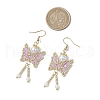 Butterfly Faceted Bicone Glass Beads Snowflake Dangle Earrings EJEW-MZ00429-3