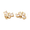 Brass Clear Cubic Zirconia Connector Charms KK-M233-53G-3