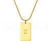 Stylish Stainless Steel 12 Zodiac Rectangle Pendant Necklaces for women GA2858-9-1
