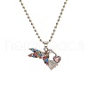 Alloy Colorful Rhinestone Pendant Necklaces for Kid FS-WG8D677-05-2